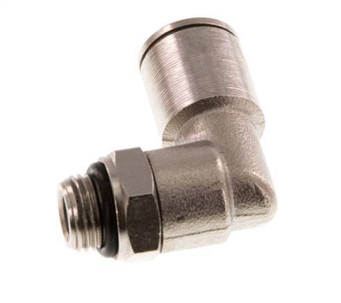 8mm x G1/8'' 90deg Elbow Push-in Fitting with Male Threads Brass NBR Rotatable [2 Pieces]