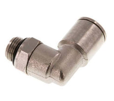 8mm x G1/8'' 90deg Elbow Push-in Fitting with Male Threads Brass NBR Rotatable [2 Pieces]