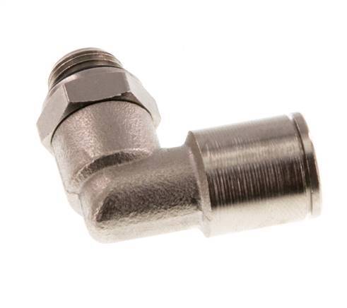 8mm x G1/8'' 90deg Elbow Push-in Fitting with Male Threads Brass NBR Rotatable [2 Pieces]