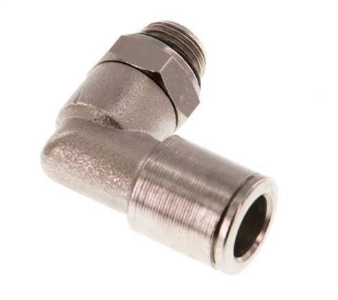 8mm x G1/8'' 90deg Elbow Push-in Fitting with Male Threads Brass NBR Rotatable [2 Pieces]
