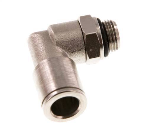8mm x G1/8'' 90deg Winkel Steckverschraubung mit Außengewinde Messing NBR drehbar [2 Stück]