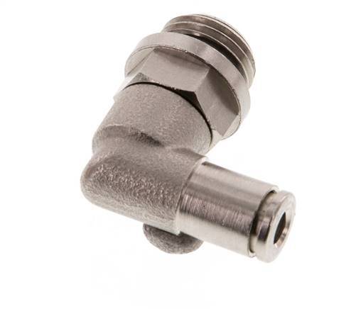 4mm x G1/4'' 90deg Ellbogen Steckverschraubung mit Außengewinde Messing NBR drehbar [2 Stück]