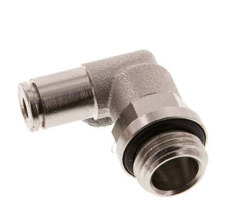 4mm x G1/4'' 90deg Ellbogen Steckverschraubung mit Außengewinde Messing NBR drehbar [2 Stück]