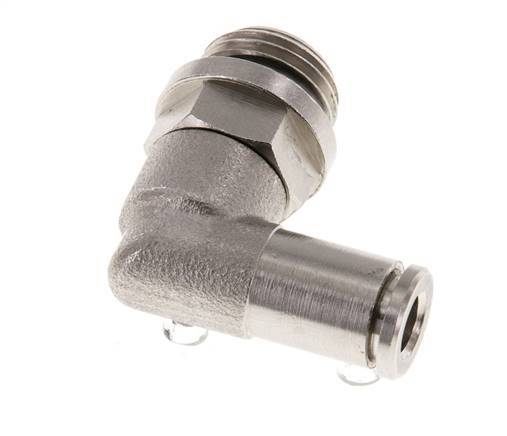 5mm x G1/4'' 90deg Ellbogen Steckverschraubung mit Außengewinde Messing NBR drehbar [2 Stück]