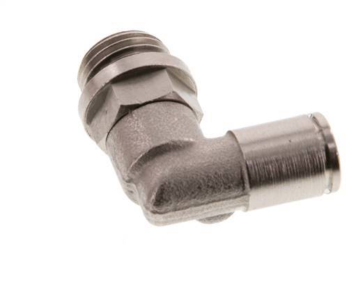 6mm x G1/4'' 90deg Elbow Push-in Fitting with Male Threads Brass NBR Rotatable [2 Pieces]