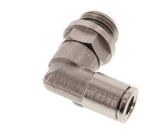 6mm x G1/4'' 90deg Elbow Push-in Fitting with Male Threads Brass NBR Rotatable [2 Pieces]