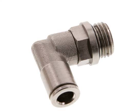6mm x G1/4'' 90deg Ellbogen Steckverschraubung mit Außengewinde Messing NBR drehbar [2 Stück]