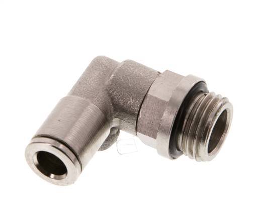 6mm x G1/4'' 90deg Ellbogen Steckverschraubung mit Außengewinde Messing NBR drehbar [2 Stück]