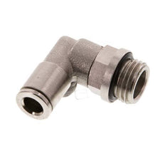6mm x G1/4'' 90deg Ellbogen Steckverschraubung mit Außengewinde Messing NBR drehbar [2 Stück]