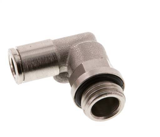 6mm x G1/4'' 90deg Ellbogen Steckverschraubung mit Außengewinde Messing NBR drehbar [2 Stück]