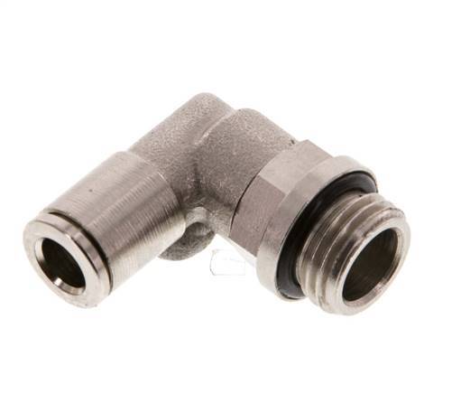 6mm x G1/4'' 90deg Elbow Push-in Fitting with Male Threads Brass NBR Rotatable [2 Pieces]