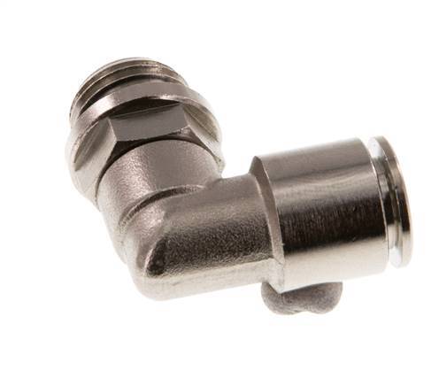8mm x G1/4'' 90deg Elbow Push-in Fitting with Male Threads Brass NBR Rotatable [2 Pieces]