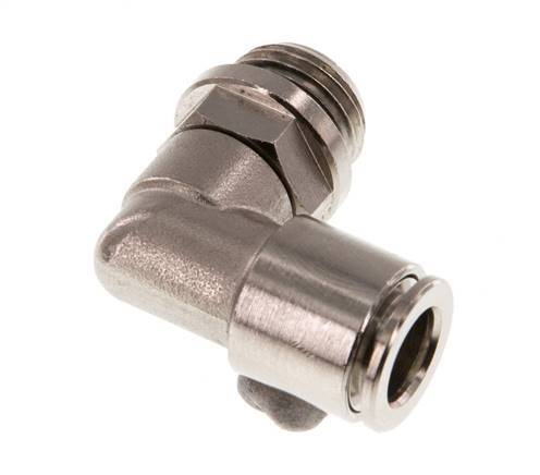 8mm x G1/4'' 90deg Elbow Push-in Fitting with Male Threads Brass NBR Rotatable [2 Pieces]