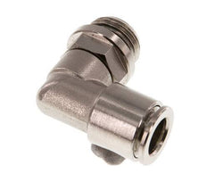 8mm x G1/4'' 90deg Elbow Push-in Fitting with Male Threads Brass NBR Rotatable [2 Pieces]