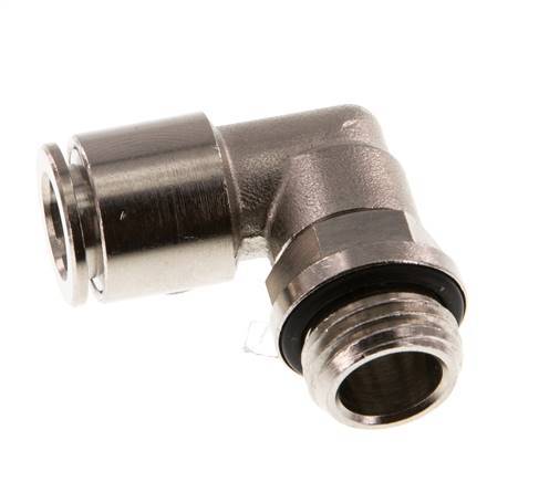 8mm x G1/4'' 90deg Ellbogen Steckfitting mit Außengewinde Messing NBR drehbar [2 Stück]