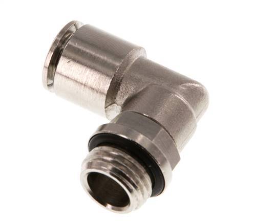 8mm x G1/4'' 90deg Ellbogen Steckfitting mit Außengewinde Messing NBR drehbar [2 Stück]