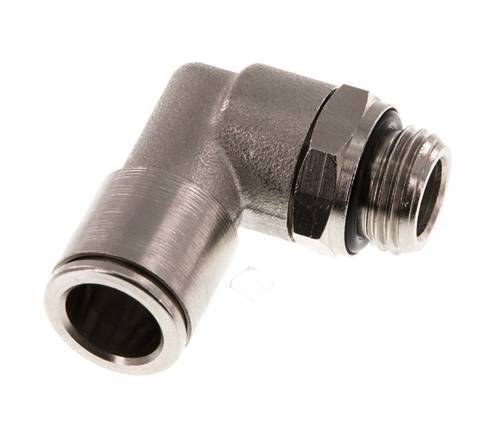 10mm x G1/4'' 90deg Ellbogen Steckfitting mit Außengewinde Messing NBR drehbar [2 Stück]