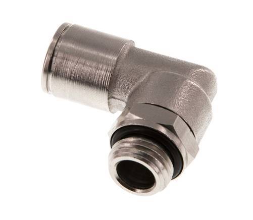 10mm x G1/4'' 90deg Ellbogen Steckfitting mit Außengewinde Messing NBR drehbar [2 Stück]