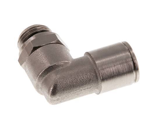 10mm x G1/4'' 90deg Ellbogen Steckfitting mit Außengewinde Messing NBR drehbar [2 Stück]