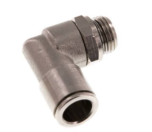 10mm x G1/4'' 90deg Ellbogen Steckfitting mit Außengewinde Messing NBR drehbar [2 Stück]