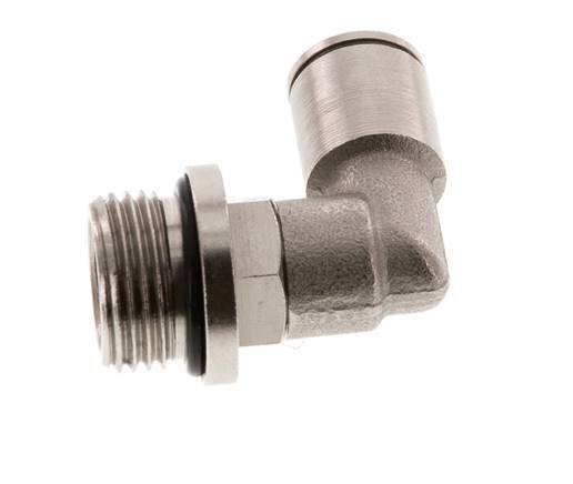 8mm x G3/8'' 90deg Elbow Push-in Fitting with Male Threads Brass NBR Rotatable [2 Pieces]