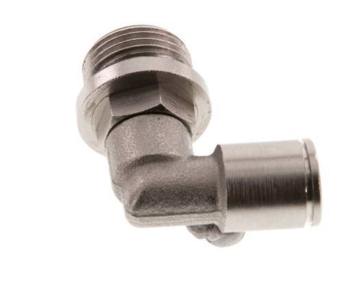 8mm x G3/8'' 90deg Elbow Push-in Fitting with Male Threads Brass NBR Rotatable [2 Pieces]