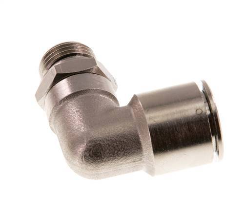 16mm x G3/8'' 90deg Elbow Push-in Fitting with Male Threads Brass NBR Rotatable