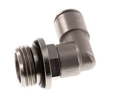 10mm x G1/2'' 90deg Elbow Push-in Fitting with Male Threads Brass NBR Rotatable