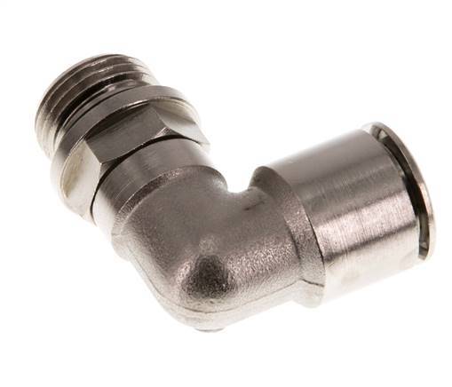 16mm x G1/2'' 90deg Elbow Push-in Fitting with Male Threads Brass NBR Rotatable