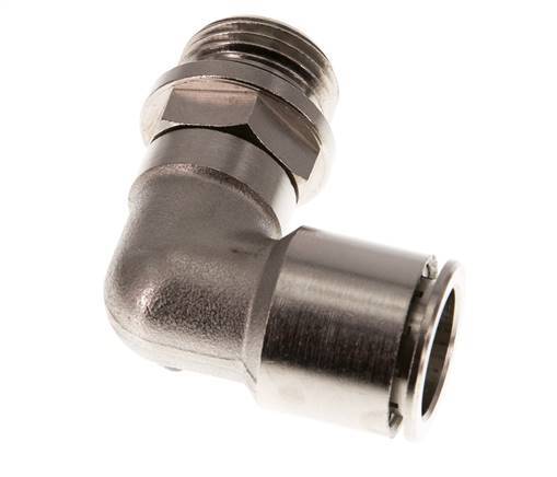 16mm x G1/2'' 90deg Elbow Push-in Fitting with Male Threads Brass NBR Rotatable
