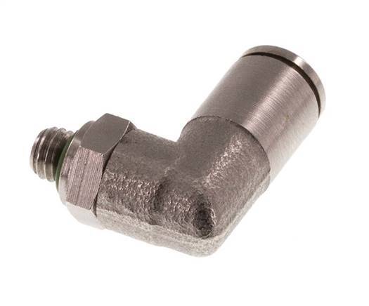 4mm x M 5 90Grad Winkelsteckverschraubung mit Außengewinde Messing FKM drehbar [2 Stück]