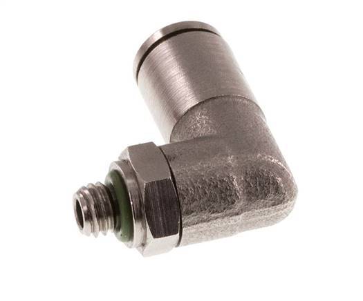 4mm x M 5 90Grad Winkelsteckverschraubung mit Außengewinde Messing FKM drehbar [2 Stück]