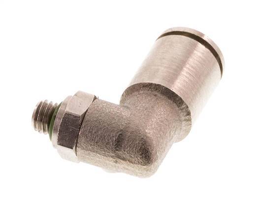 6mm x M 5 90deg Elbow Push-in Fitting with Male Threads Brass FKM Rotatable [2 Pieces]