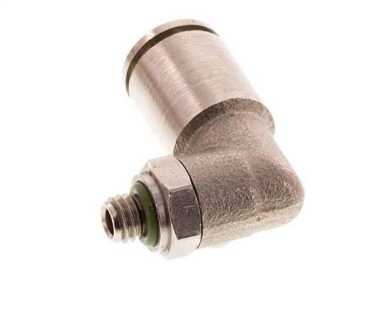 6mm x M 5 90Grad Winkelsteckverschraubung mit Außengewinde Messing FKM drehbar [2 Stück]