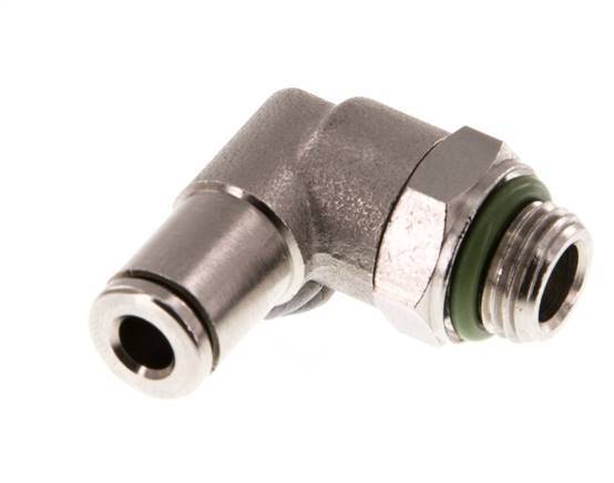 4mm x G1/8'' 90deg Ellbogen Steckverschraubung mit Außengewinde Messing FKM drehbar [2 Stück]