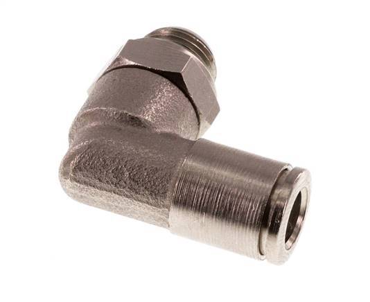 6mm x G1/8'' 90deg Ellbogen Steckverschraubung mit Außengewinde Messing FKM drehbar [2 Stück]