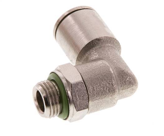 8mm x G1/8'' 90deg Winkel Steckverschraubung mit Außengewinde Messing FKM drehbar [2 Stück]