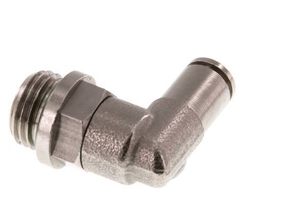 4mm x G1/4'' 90deg Ellbogen Steckverschraubung mit Außengewinde Messing FKM drehbar [2 Stück]