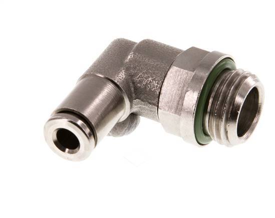 4mm x G1/4'' 90deg Ellbogen Steckverschraubung mit Außengewinde Messing FKM drehbar [2 Stück]