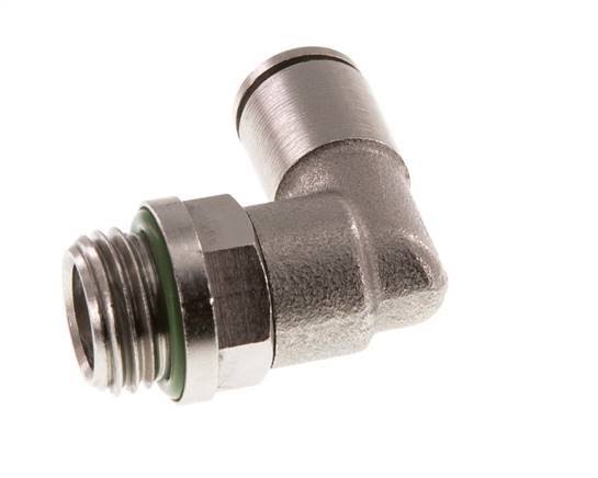 6mm x G1/4'' 90deg Ellbogen Steckverschraubung mit Außengewinde Messing FKM drehbar [2 Stück]