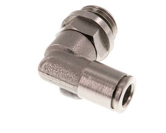 6mm x G1/4'' 90deg Ellbogen Steckverschraubung mit Außengewinde Messing FKM drehbar [2 Stück]