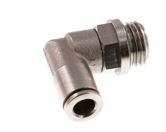 6mm x G1/4'' 90deg Ellbogen Steckverschraubung mit Außengewinde Messing FKM drehbar [2 Stück]