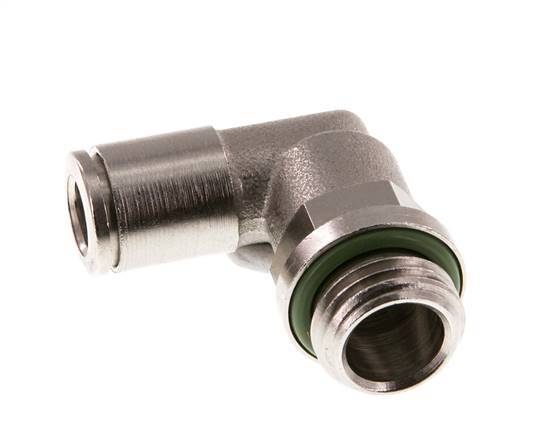 6mm x G1/4'' 90deg Ellbogen Steckverschraubung mit Außengewinde Messing FKM drehbar [2 Stück]