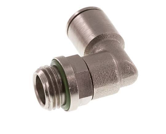 8mm x G1/4'' 90deg Ellbogen Steckverschraubung mit Außengewinde Messing FKM drehbar [2 Stück]