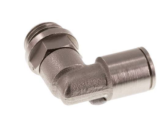 8mm x G1/4'' 90deg Ellbogen Steckverschraubung mit Außengewinde Messing FKM drehbar [2 Stück]