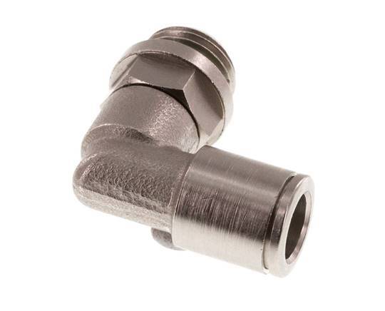 8mm x G1/4'' 90deg Ellbogen Steckverschraubung mit Außengewinde Messing FKM drehbar [2 Stück]