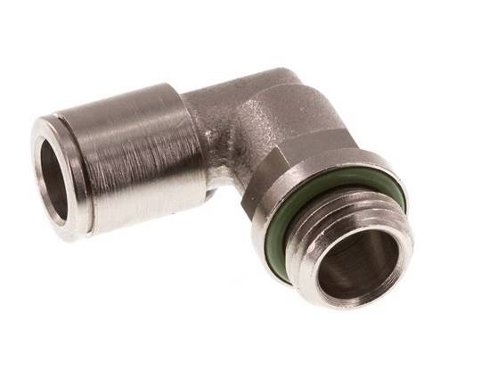 8mm x G1/4'' 90deg Ellbogen Steckverschraubung mit Außengewinde Messing FKM drehbar [2 Stück]