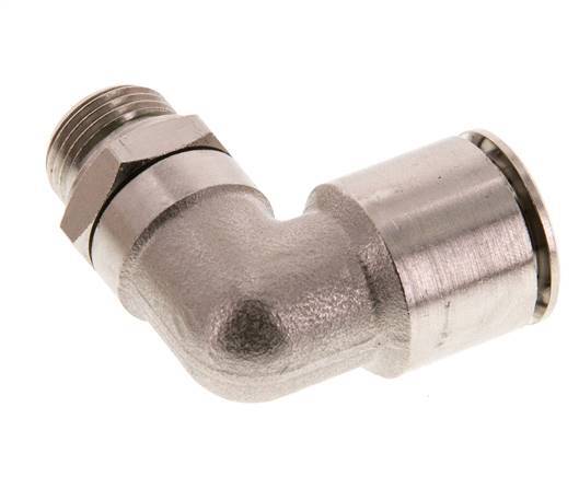 16mm x G3/8'' 90deg Winkel Steckverschraubung mit Außengewinde Messing FKM drehbar