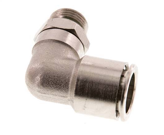 16mm x G3/8'' 90deg Winkel Steckverschraubung mit Außengewinde Messing FKM drehbar