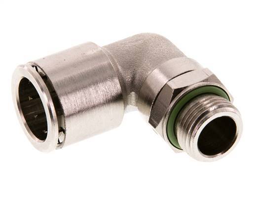 16mm x G3/8'' 90deg Winkel Steckverschraubung mit Außengewinde Messing FKM drehbar